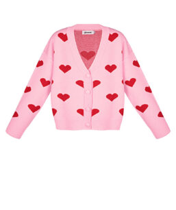 Heartbreaker vest dames | gebreid vest met hartjes