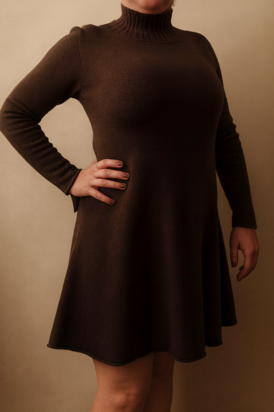Turtleneck Sweater Dress bruin 1 Turtleneck Sweater Dress bruin 1