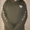 Be happy hoodie groen met hartje