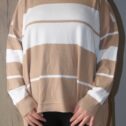 Gestreepte trui - wit-beige 2